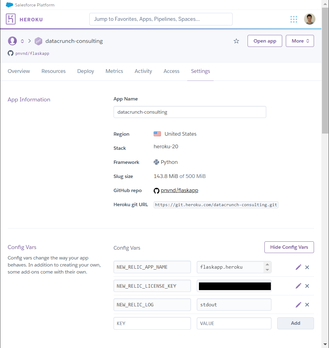 Heroku Screenshot 2